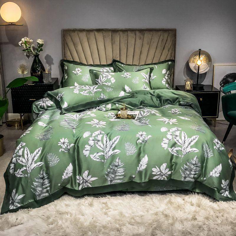 Elegant Garden Floral Bedding Set: Luxurious Tencel Material for Comfort