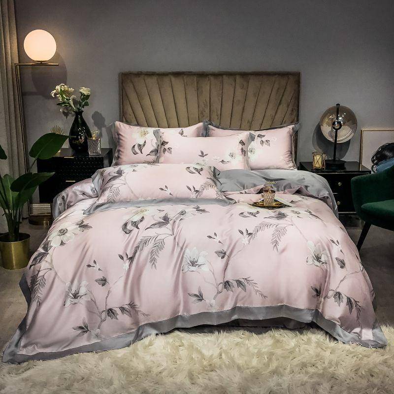 Elegant Garden Floral Bedding Set: Luxurious Tencel Material for Comfort