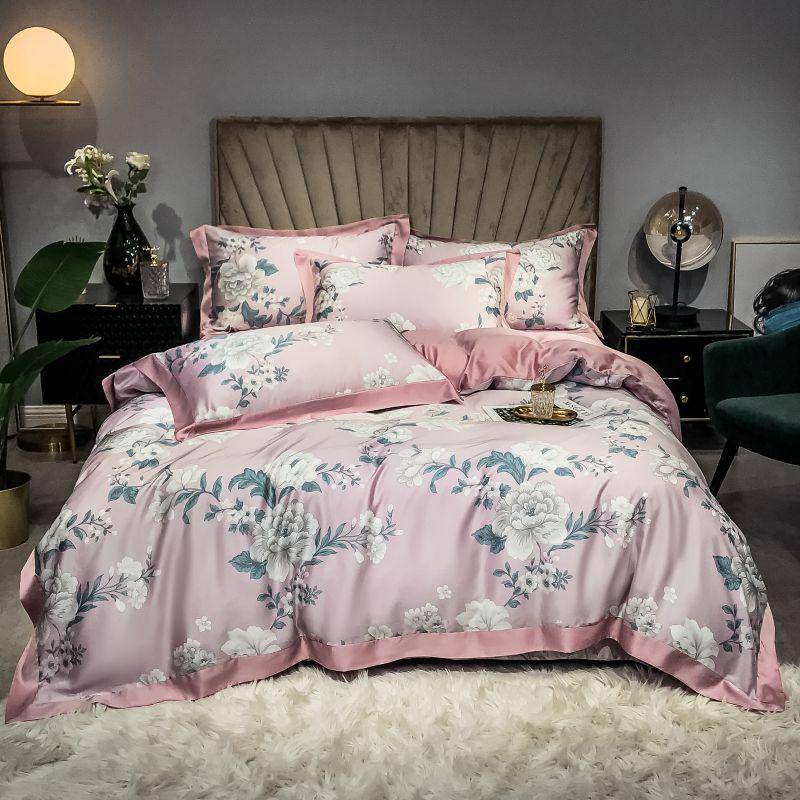 Elegant Garden Floral Bedding Set: Luxurious Tencel Material for Comfort