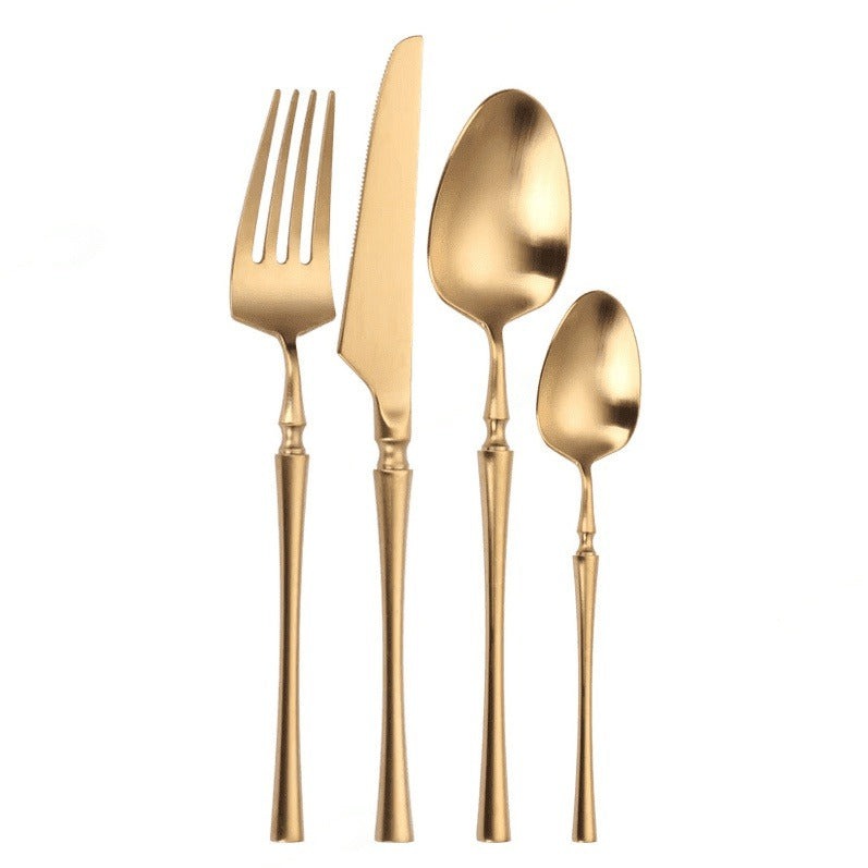 Elegant Luxury Gold Dining Cutlery Set - Fork, Knife, and Spoon Flatware