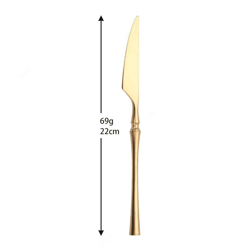 Elegant Luxury Gold Dining Cutlery Set - Fork, Knife, and Spoon Flatware