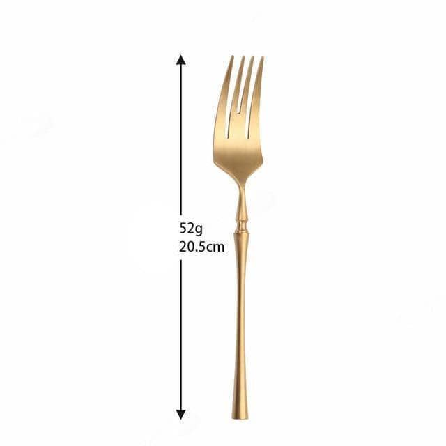 Elegant Luxury Gold Dining Cutlery Set - Fork, Knife, and Spoon Flatware