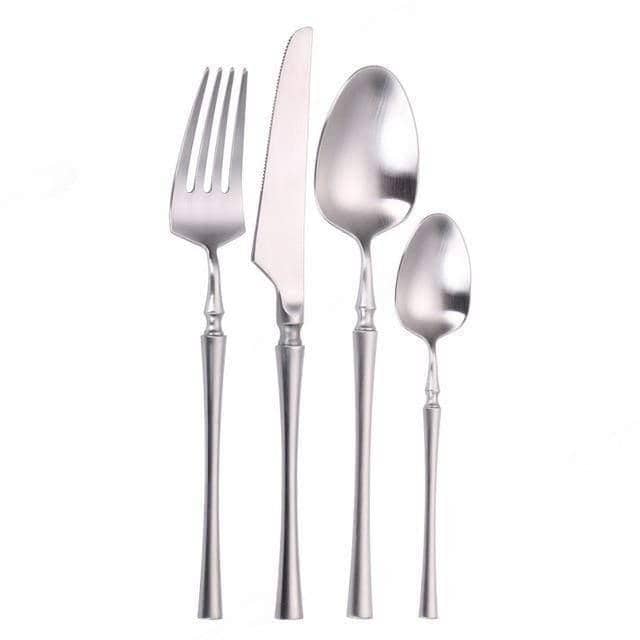 Elegant Luxury Gold Dining Cutlery Set - Fork, Knife, and Spoon Flatware
