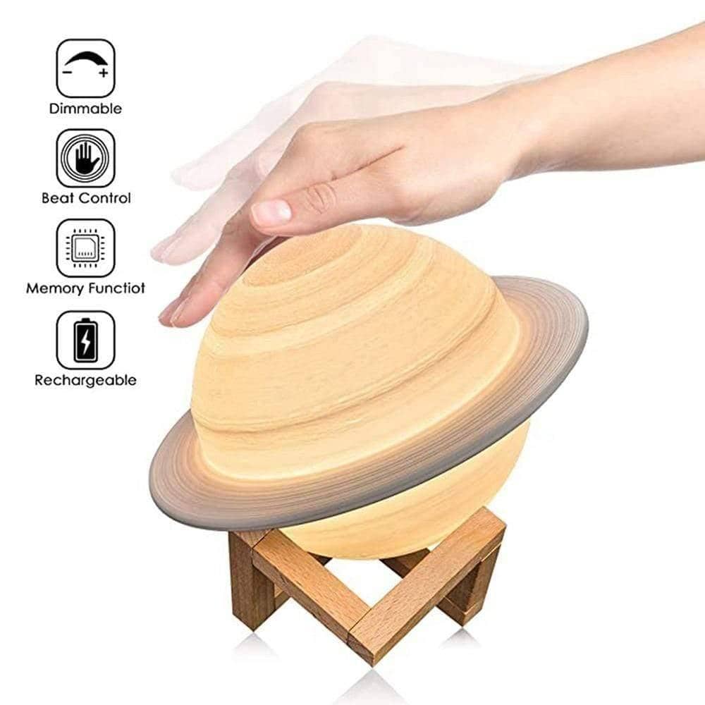 Explore the Galaxy with 3D Printed Saturn Lamp - LED Decor