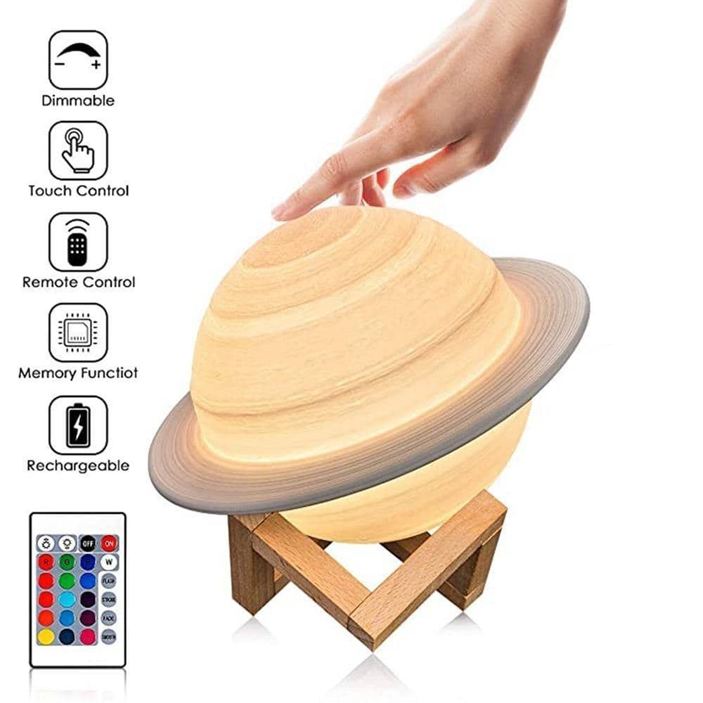 Explore the Galaxy with 3D Printed Saturn Lamp - LED Decor