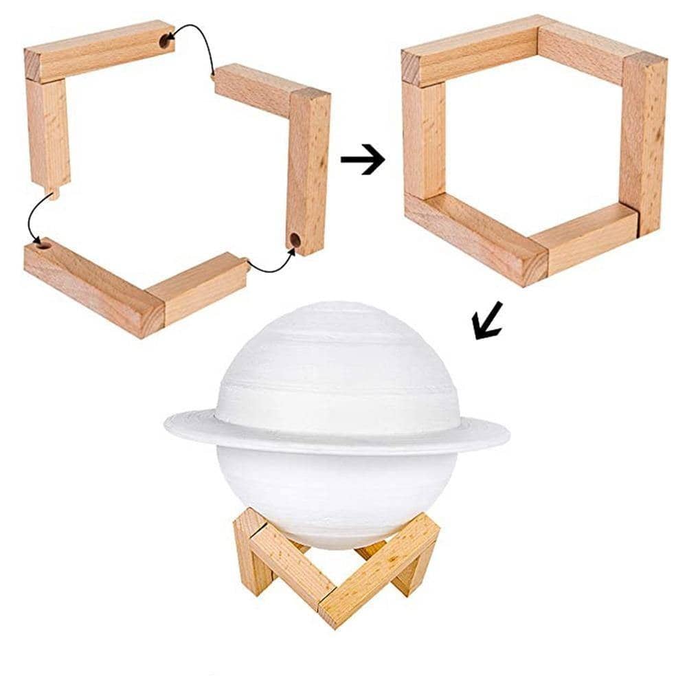 Explore the Galaxy with 3D Printed Saturn Lamp - LED Decor
