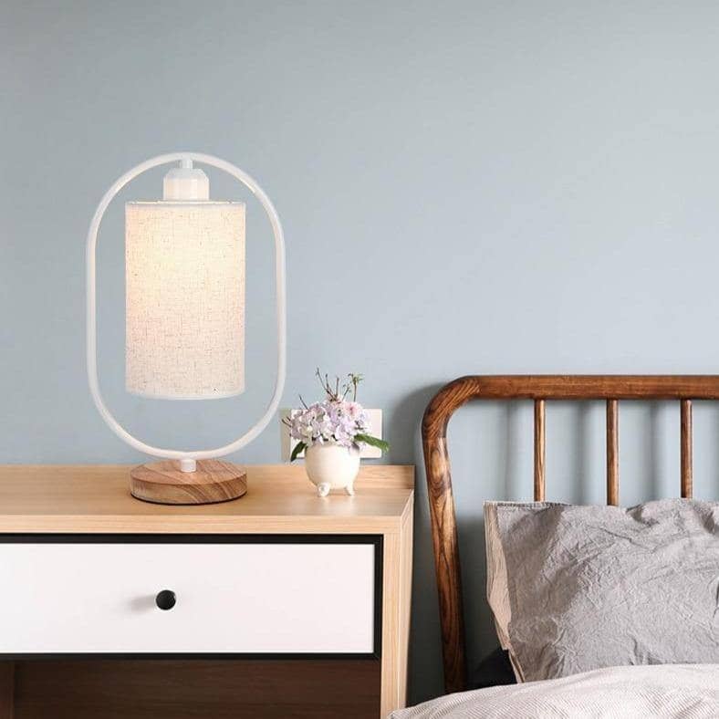 Fabric Lampshade Side Lamp - Vintage Chic