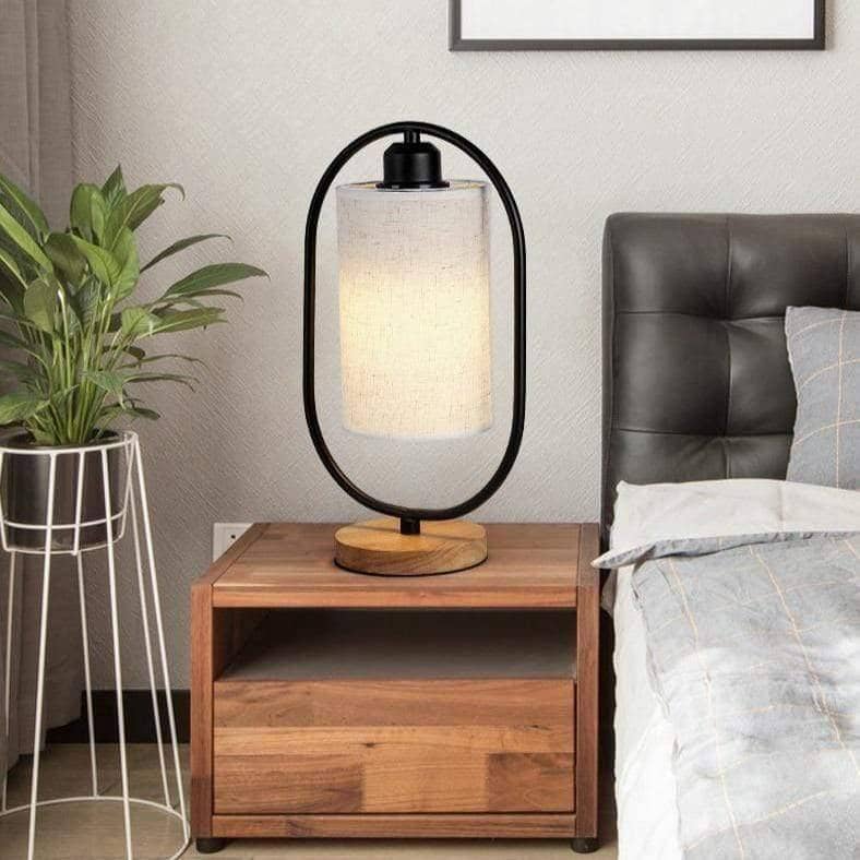 Fabric Lampshade Side Lamp - Vintage Chic