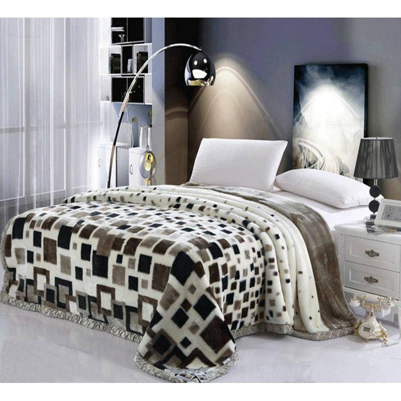 Faux Fur Fleece Throw Blanket Comforter - Ultra Soft & Cozy Bedding Accessory