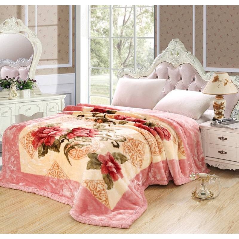 Faux Fur Fleece Throw Blanket Comforter - Ultra Soft & Cozy Bedding Accessory