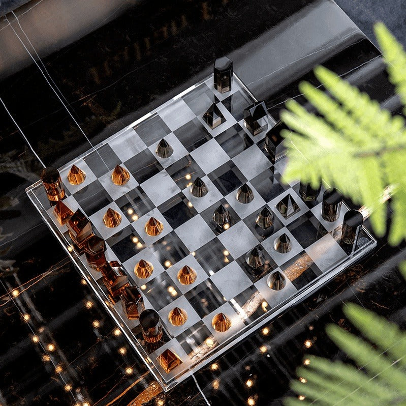 Geometric Crystal Chess Set: Elegant and Decorative Game Set