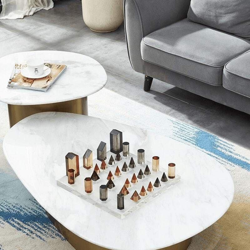 Geometric Crystal Chess Set: Elegant and Decorative Game Set