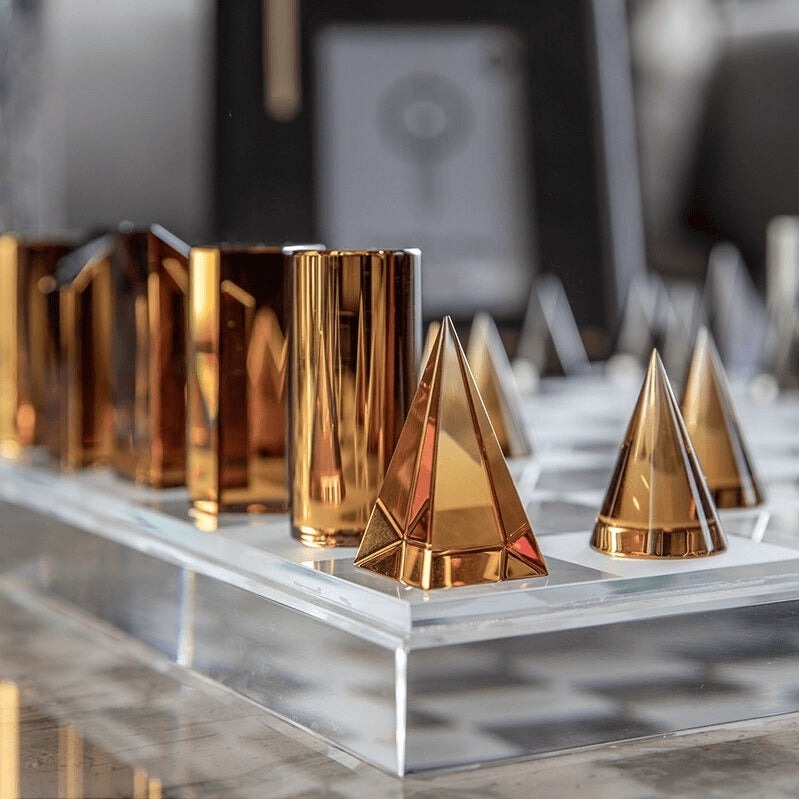 Geometric Crystal Chess Set: Elegant and Decorative Game Set