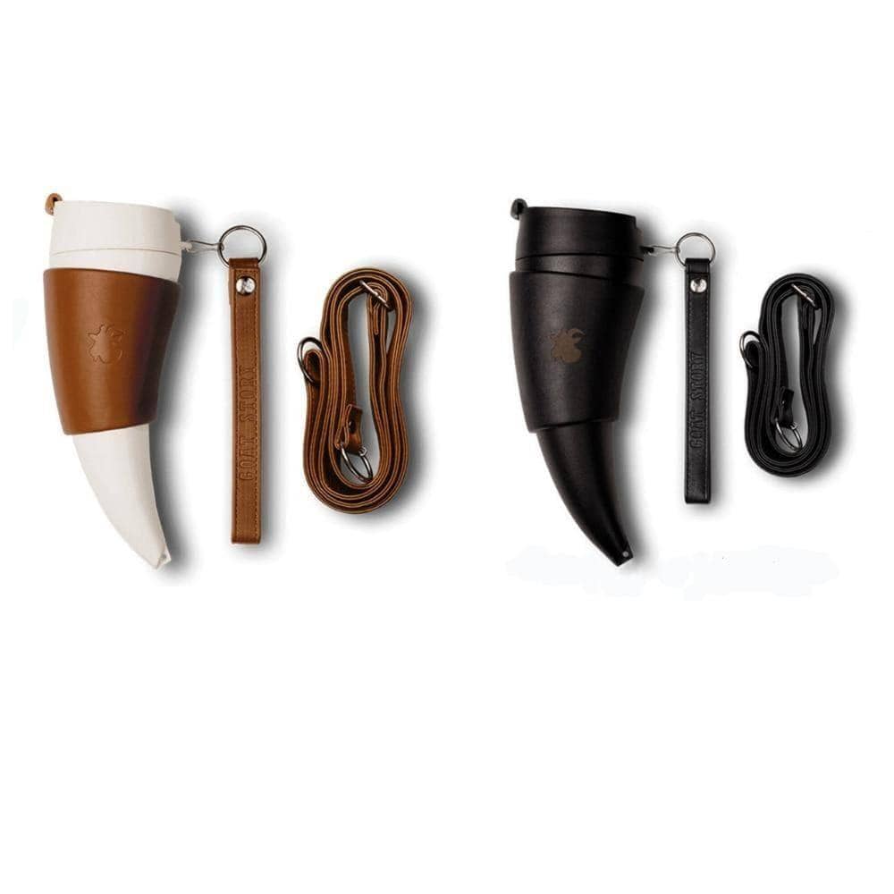 Goat Horn Travel Mug Set - Playful Coffee Accessory