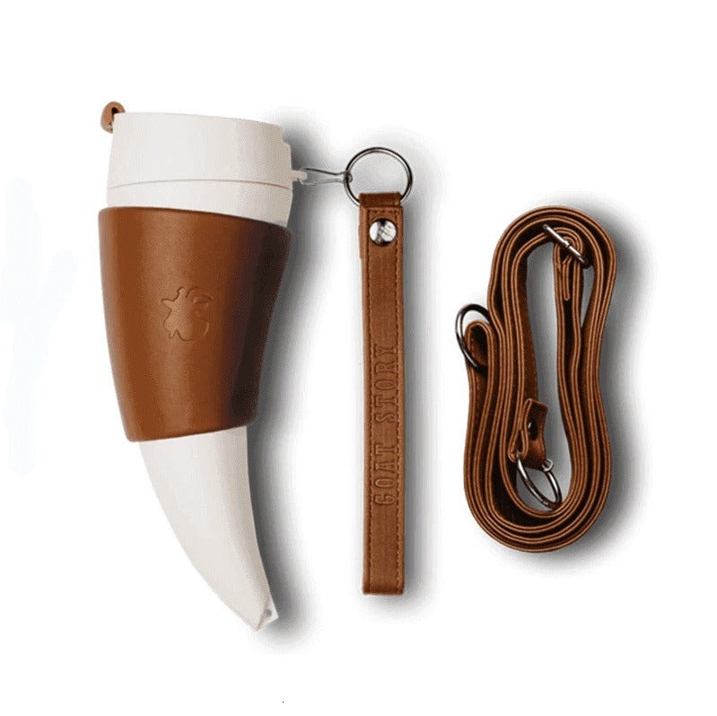 Goat Horn Travel Mug Set - Playful Coffee Accessory