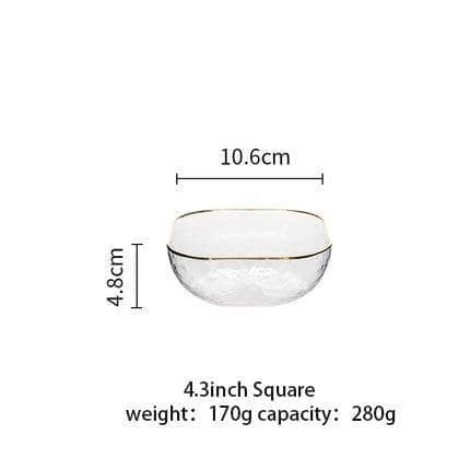 Golden Border Glass Bowl Set: Versatile and Elegant Dining Collection