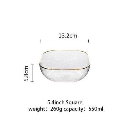 Golden Border Glass Bowl Set: Versatile and Elegant Dining Collection