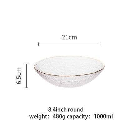 Golden Border Glass Bowl Set: Versatile and Elegant Dining Collection