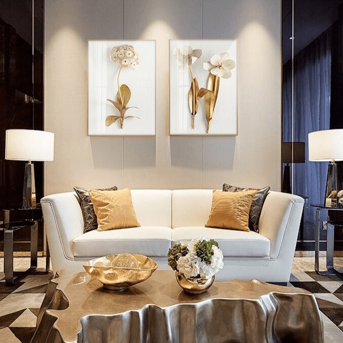 Golden Plant Leaf & Flower: Botanical and Artistic