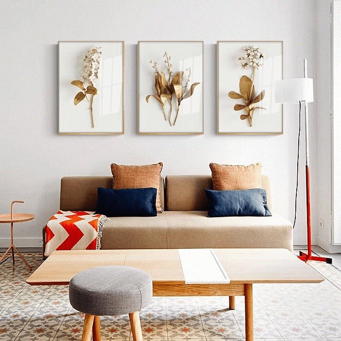 Golden Plant Leaf & Flower: Botanical and Artistic