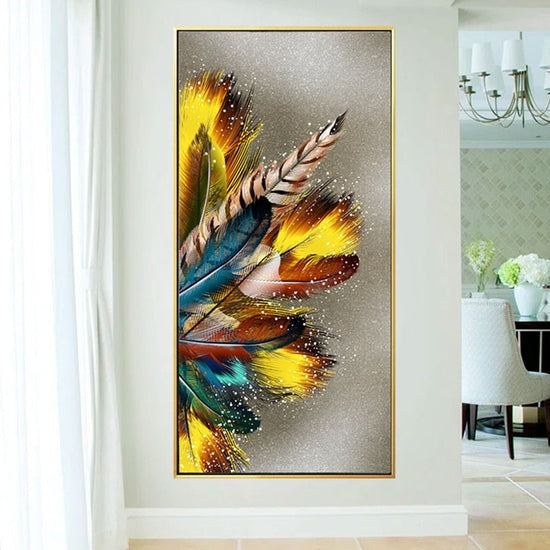 Golden Plumage: Colorful Feather