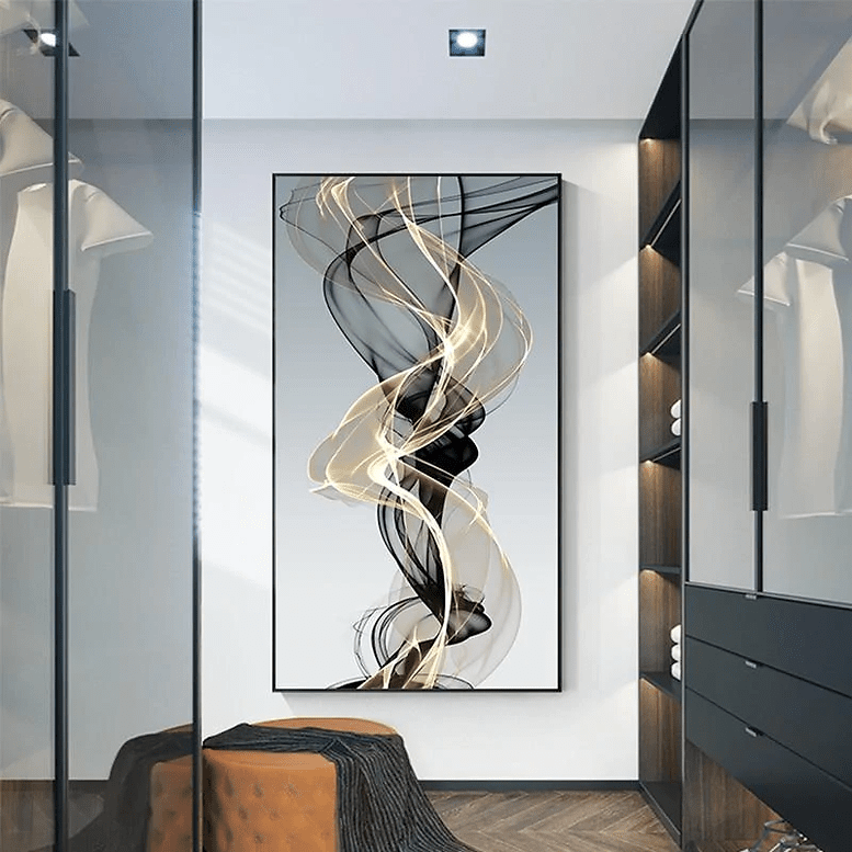 Golden Tempest - Modern Minimalist Abstract