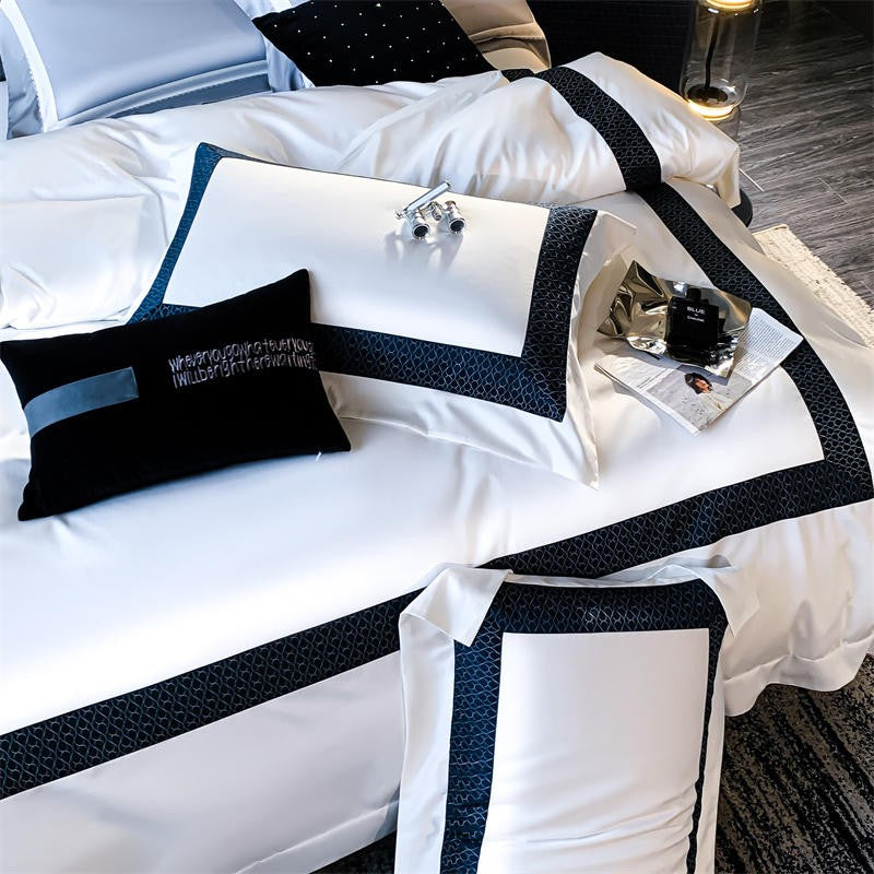 King/Queen/Double Size Luxury 1500TC Egyptian Cotton Patchwork Duvet Cover Bedding Set