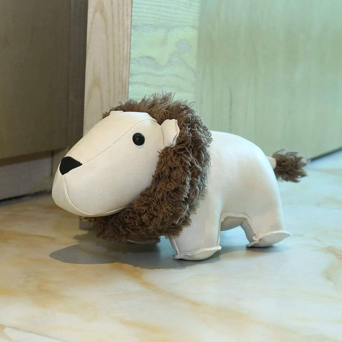 Leather Lion Floor Door Stopper