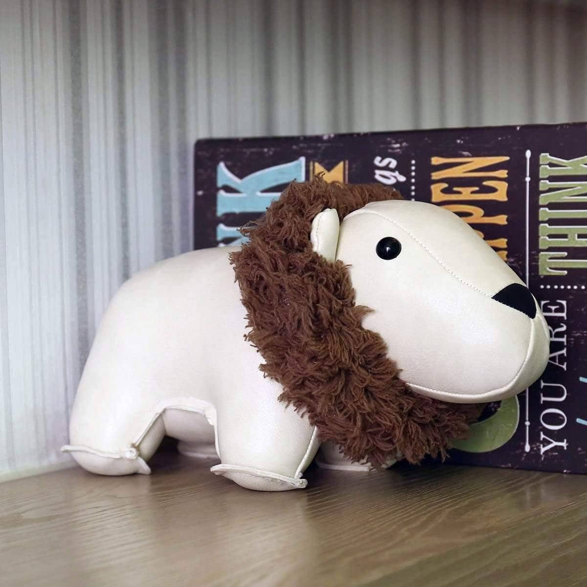 Leather Lion Floor Door Stopper