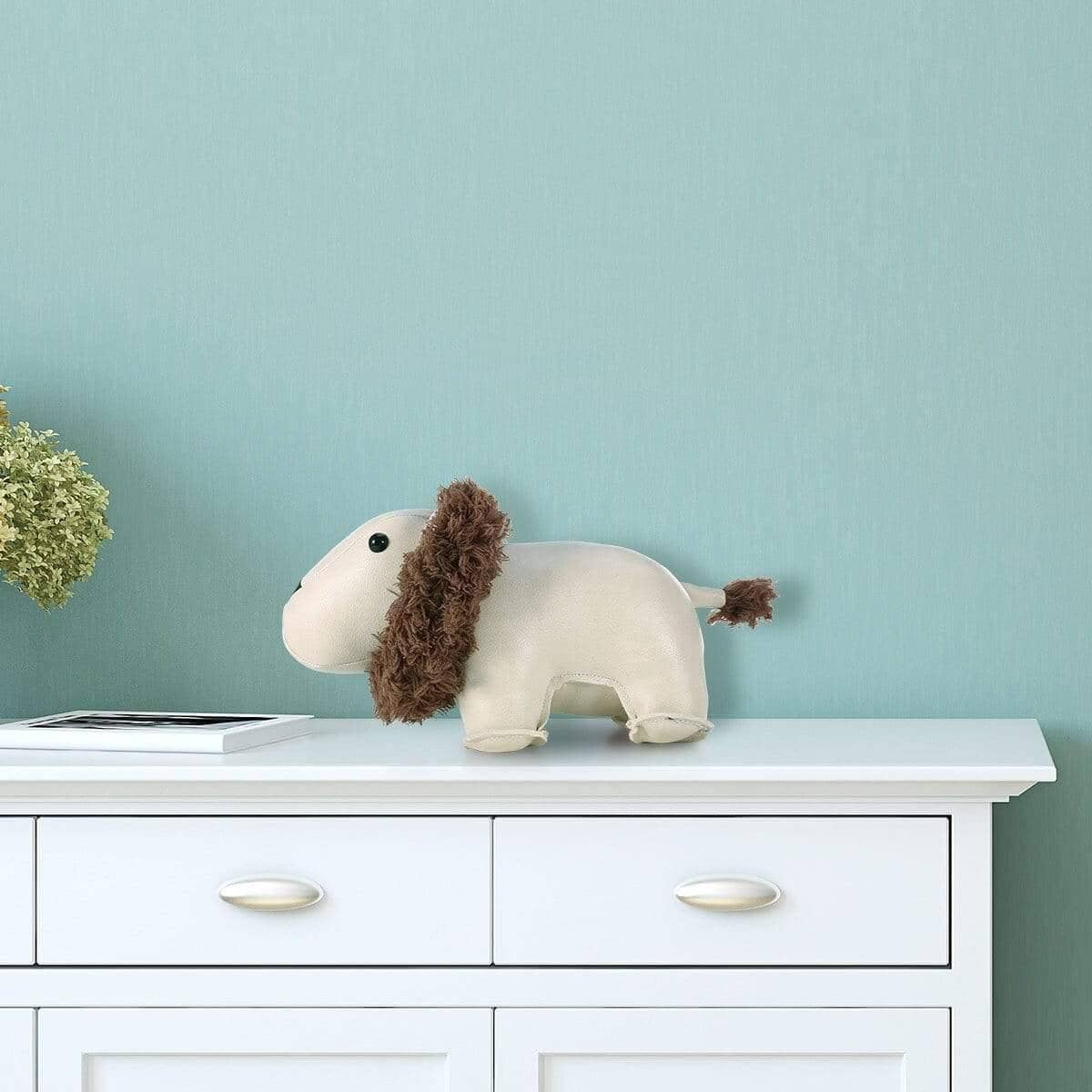 Leather Lion Floor Door Stopper