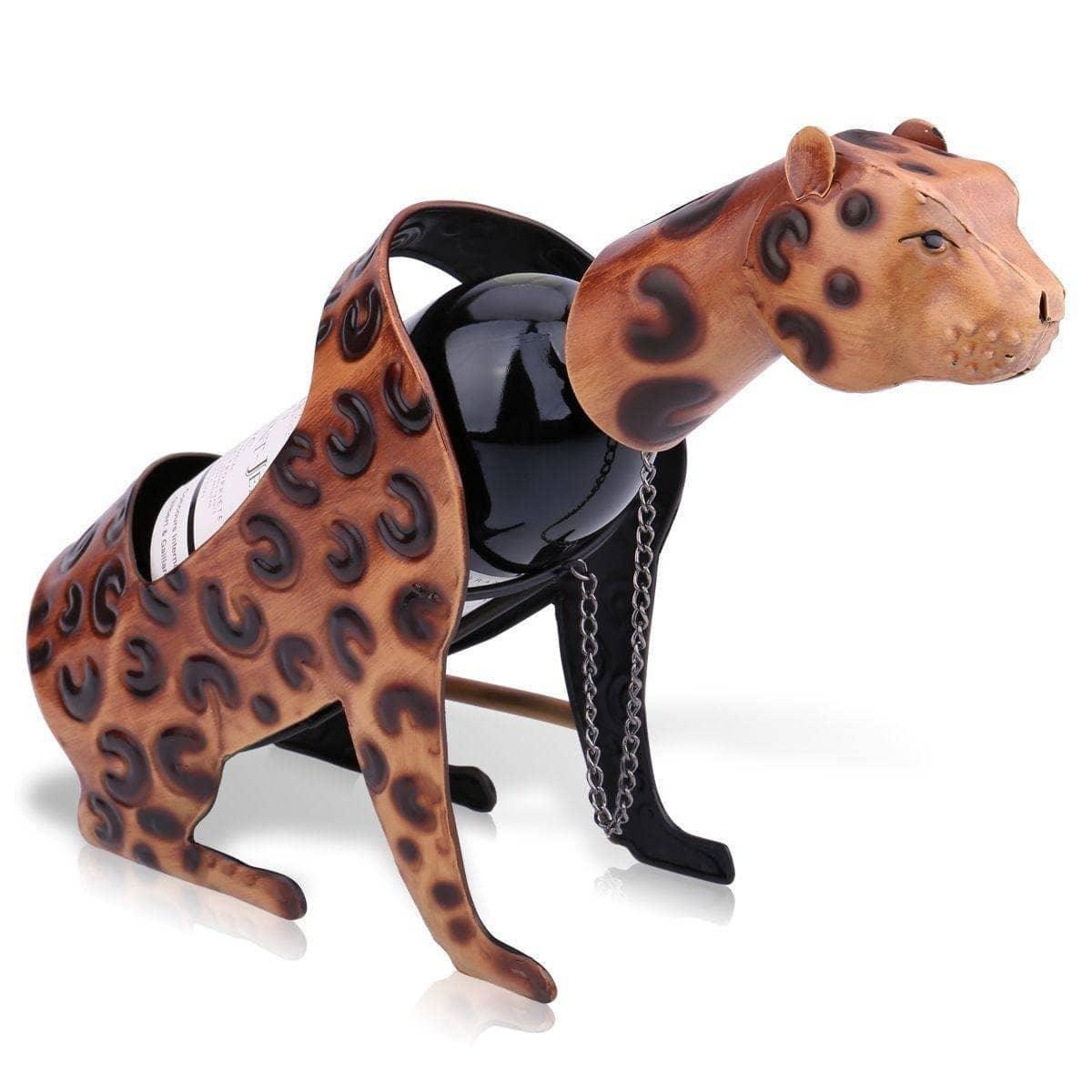 Leopard Wine Bottle Holder Stand Rack