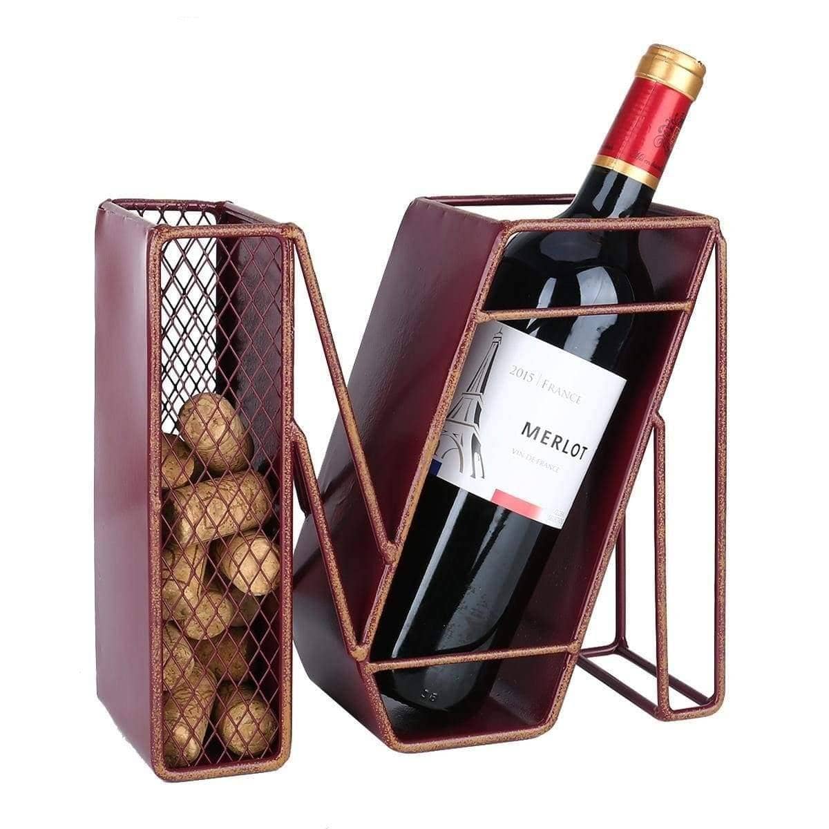Letter H O M E Wine Bottle & Cork Holder Stand Rack