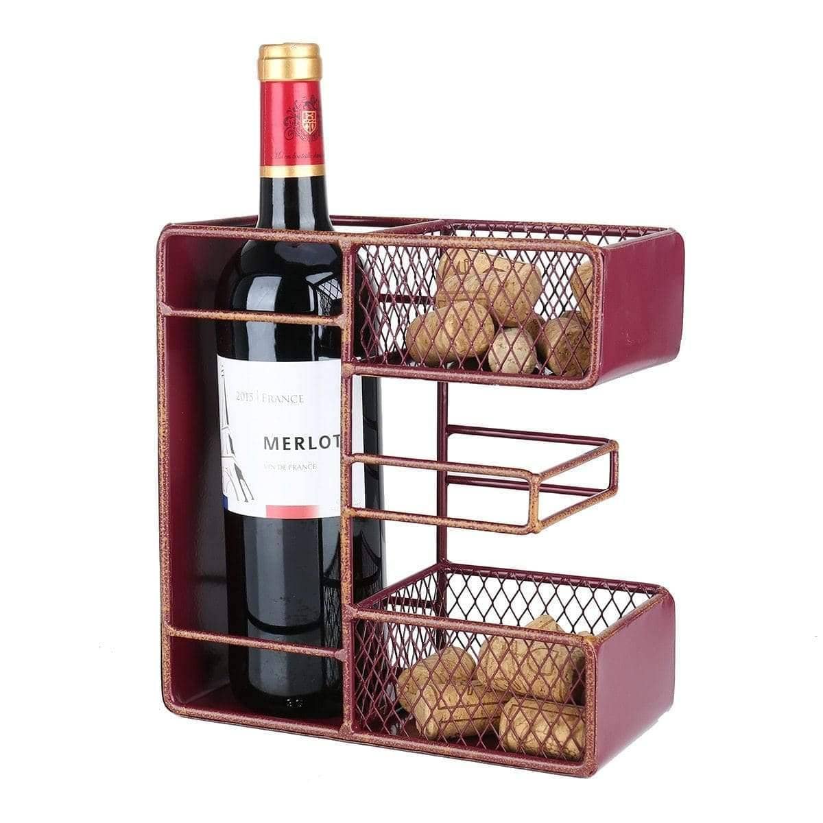 Letter H O M E Wine Bottle & Cork Holder Stand Rack