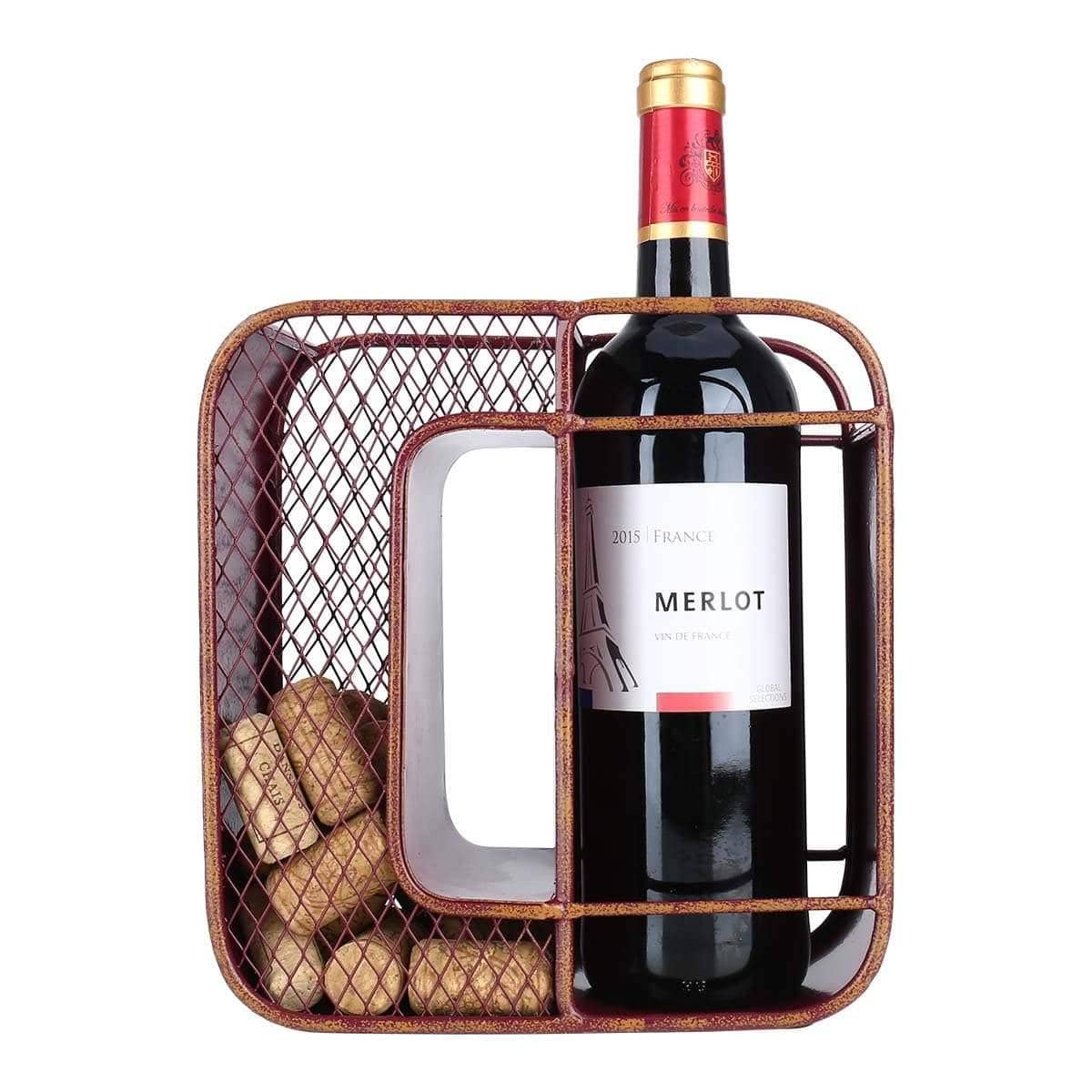 Letter H O M E Wine Bottle & Cork Holder Stand Rack