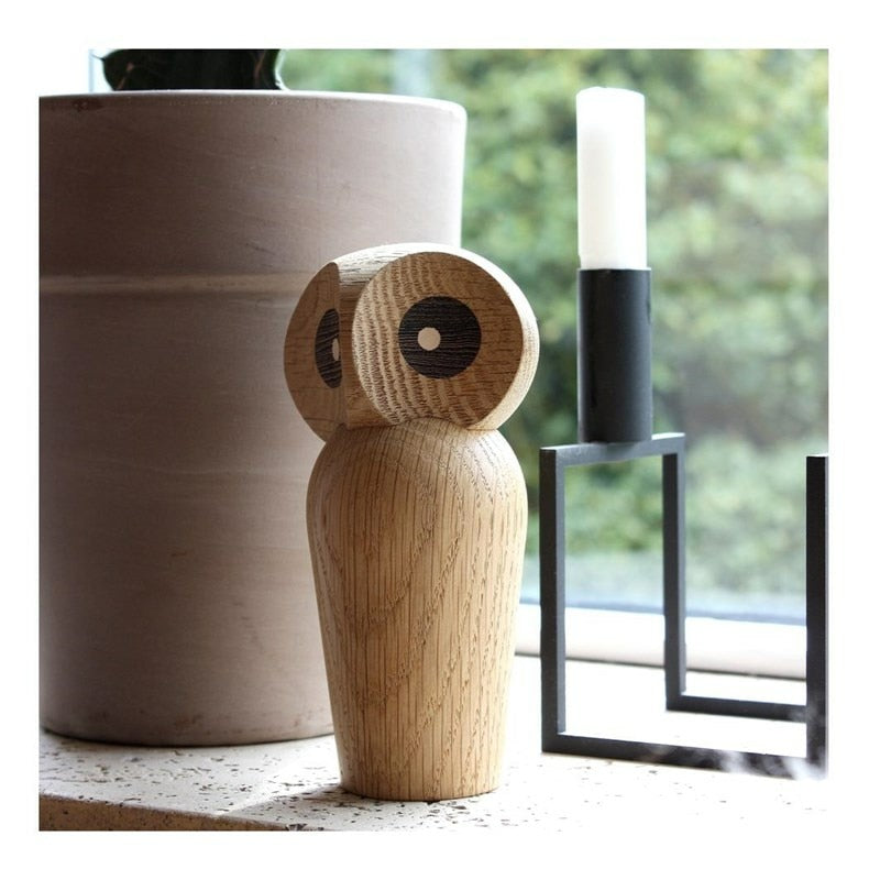 Lovely Owl Animal Wooden Figurines - Nordic Home Decor