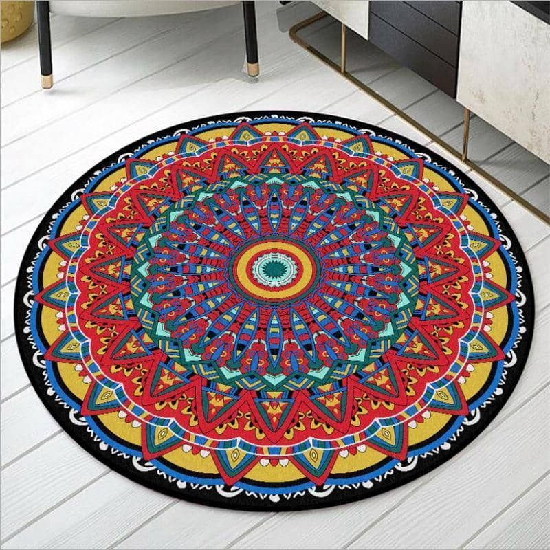 Mandala Flower Round Area Rug - Elegant Touch for Your Space