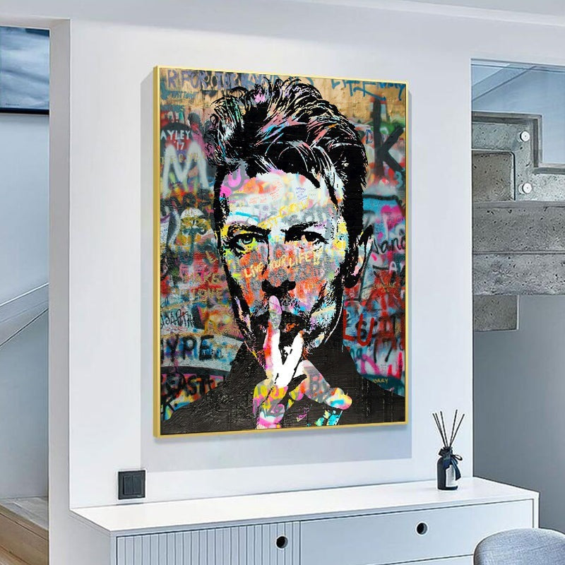 Musical Revolution: David Bowie Graffiti Portrait by Stephen Chambers