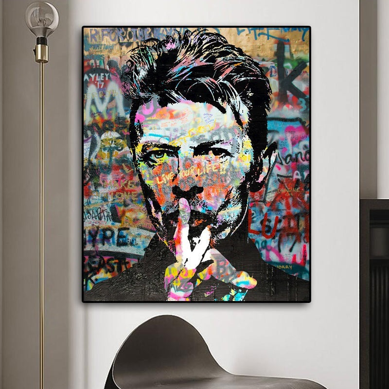 Musical Revolution: David Bowie Graffiti Portrait by Stephen Chambers