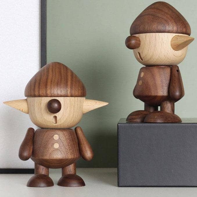 Natural Wood Hobbit Figure - Nordic Style Home Decor