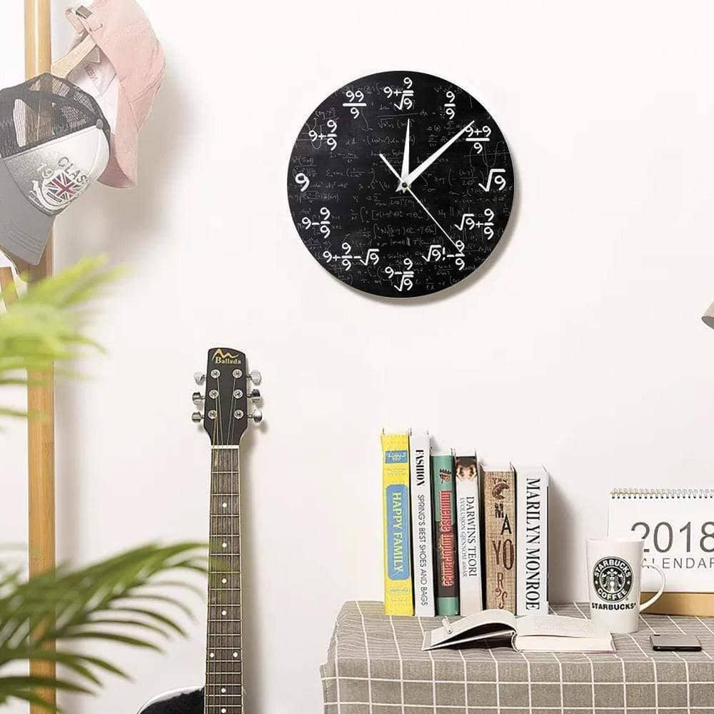 Nines Math Equation Wall Clock - Geeky Home Decor