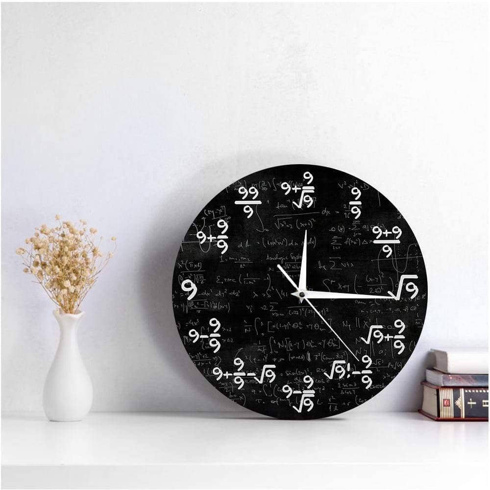 Nines Math Equation Wall Clock - Geeky Home Decor