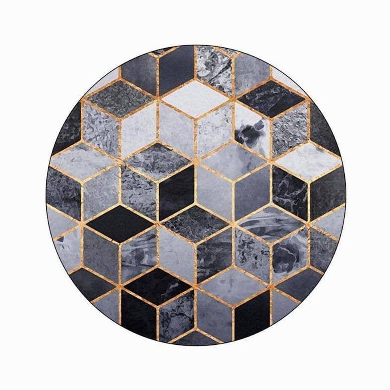 Nordic Black & Gold Area Rug - Stylish Living Room Decor