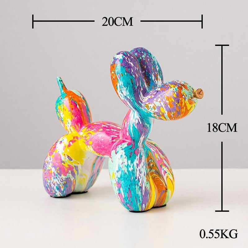 Nordic Colourful Balloon Dog Resin Statue - Whimsical Home Ornament