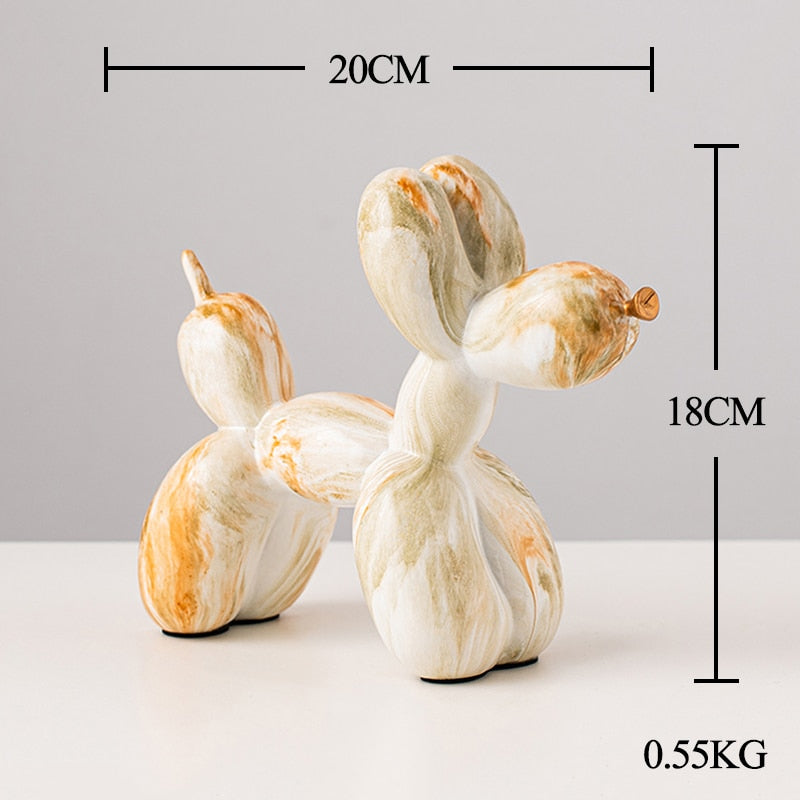 Nordic Colourful Balloon Dog Resin Statue - Whimsical Home Ornament