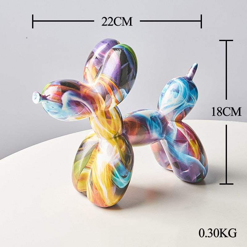 Nordic Colourful Balloon Dog Resin Statue - Whimsical Home Ornament