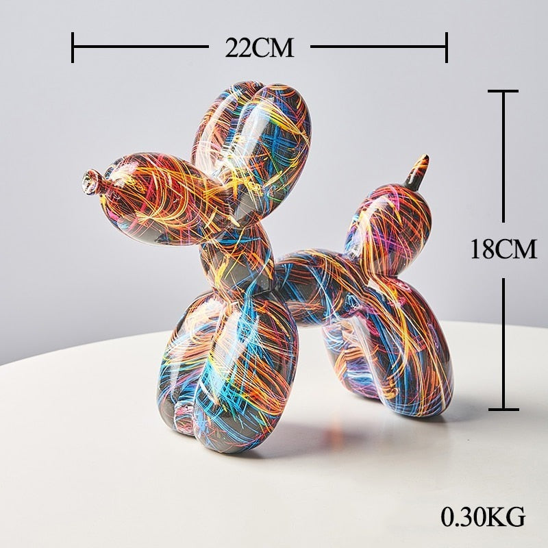 Nordic Colourful Balloon Dog Resin Statue - Whimsical Home Ornament
