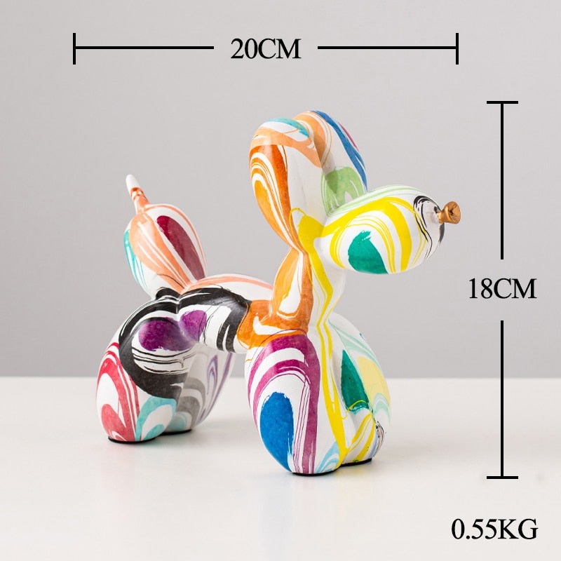 Nordic Colourful Balloon Dog Resin Statue - Whimsical Home Ornament