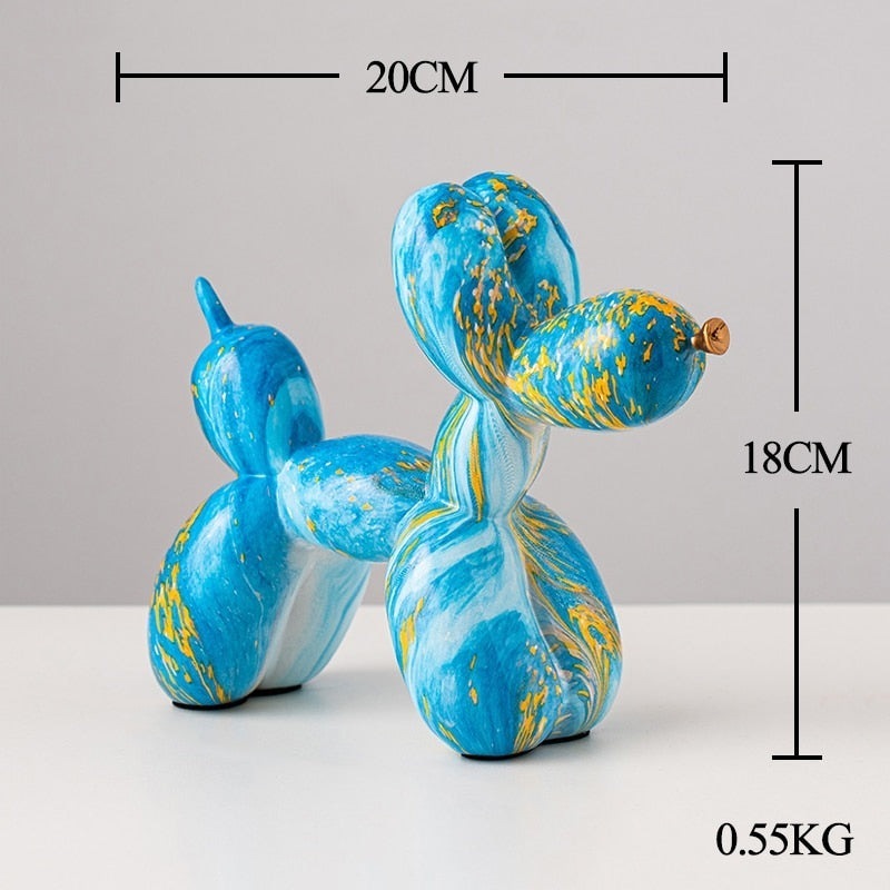 Nordic Colourful Balloon Dog Resin Statue - Whimsical Home Ornament