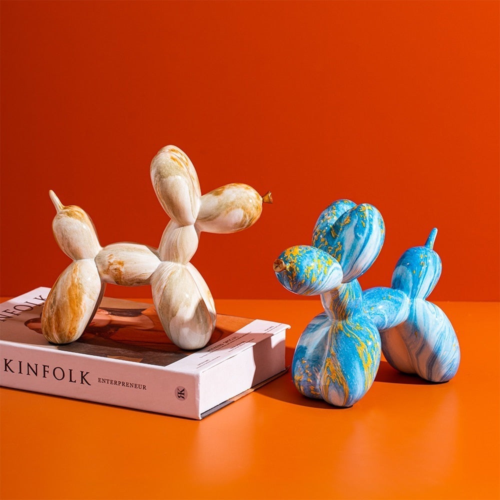 Nordic Colourful Balloon Dog Resin Statue - Whimsical Home Ornament