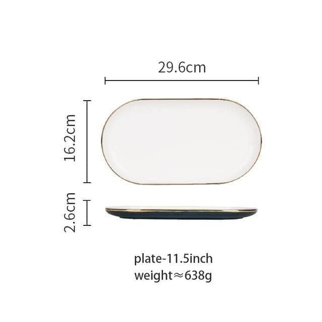 Nordic Glaze Ceramic Display Plate Set - Stylish Dining Room Decor